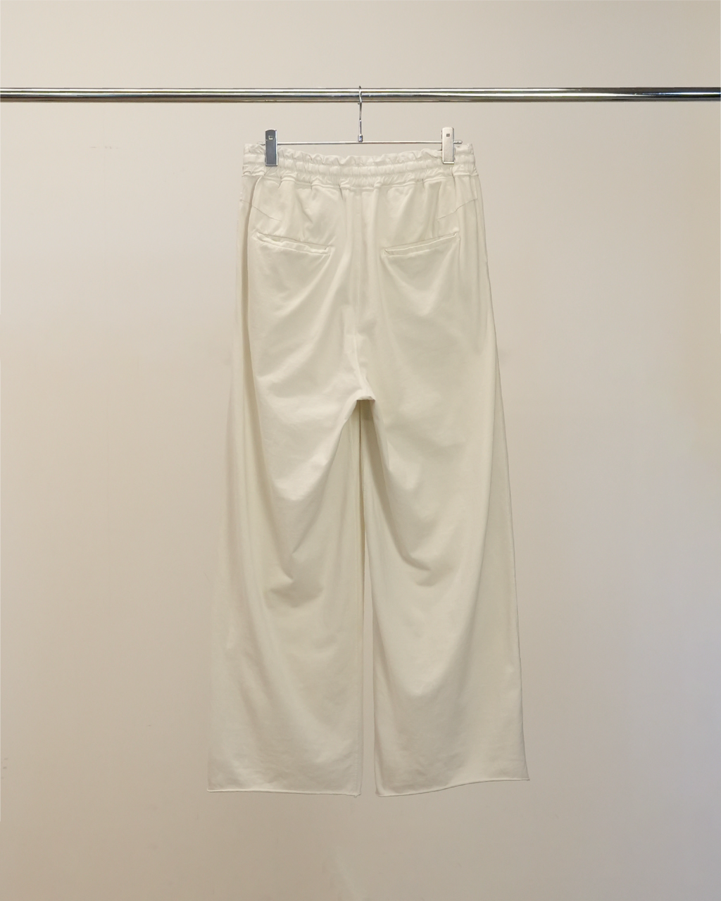 DRAPE WIDE EASY CUT SLACKS(WHITE)