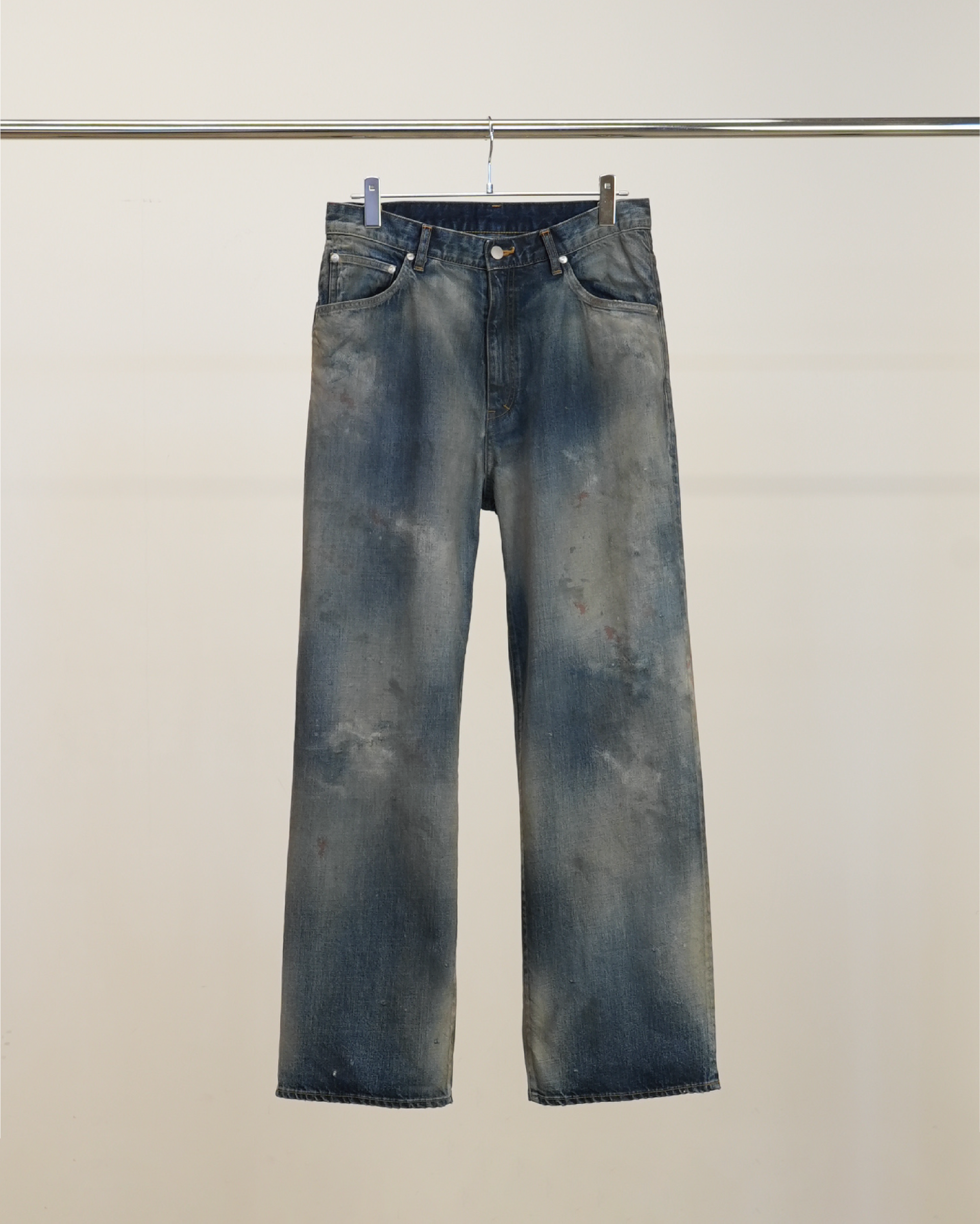 AGING MIDDLE STRAIGHT 5P DENIM PANTS(INDIGO) – ANCELLM
