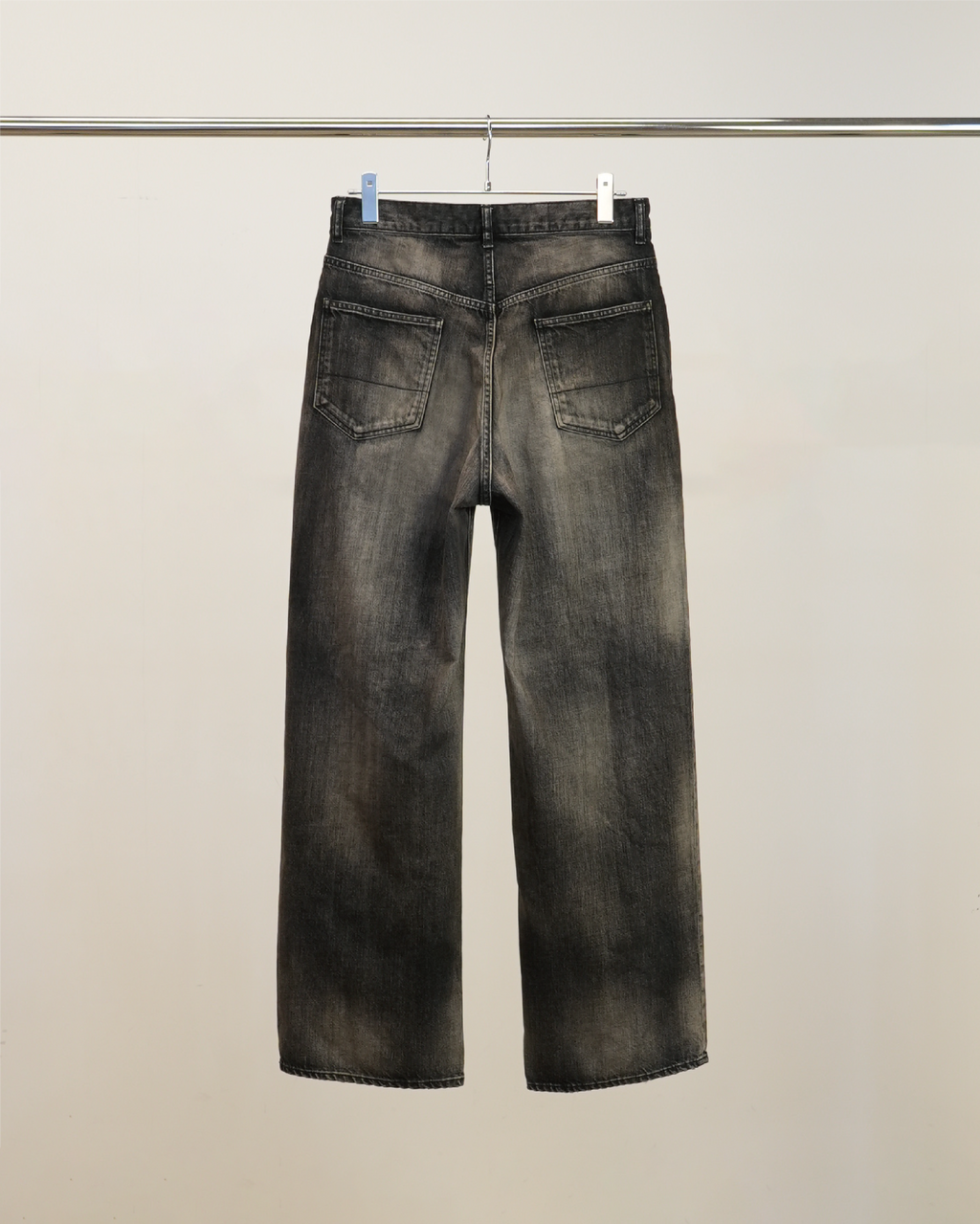 パンツ AGING BLACK DENIM STRAIGHT 5P PANTS AGING MIDDLE STRAIGHT 5P DENIM PANTS(BLACK) – ANCELLM
