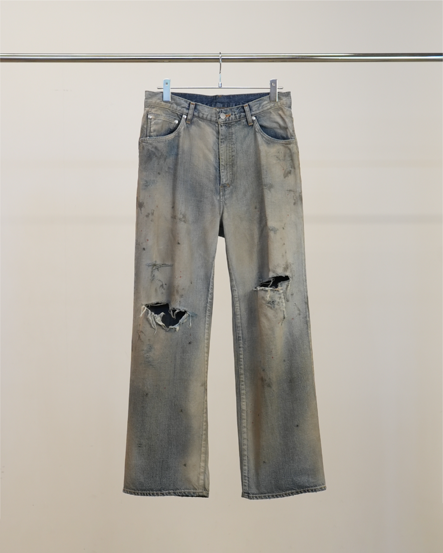 CRASH MIDDLE STRAIGHT 5P DENIM PANTS(INDIGO)