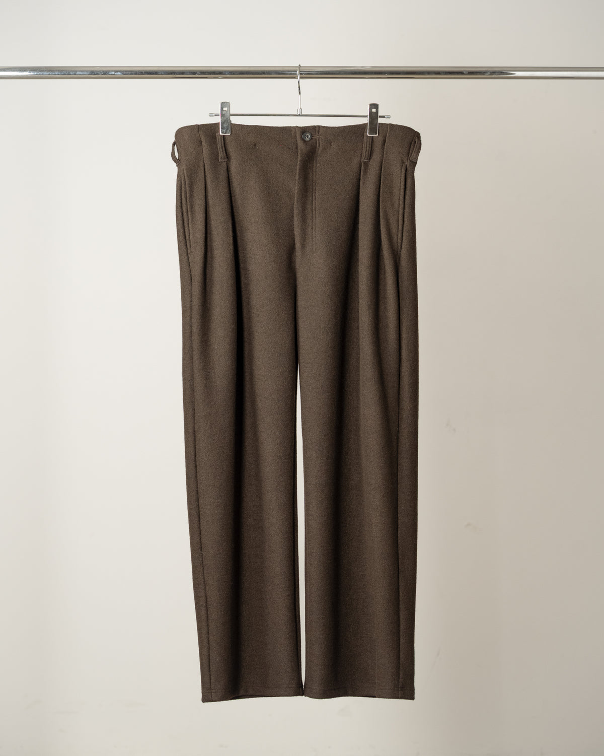WOOL CUT SLACKS(D.BROWN)