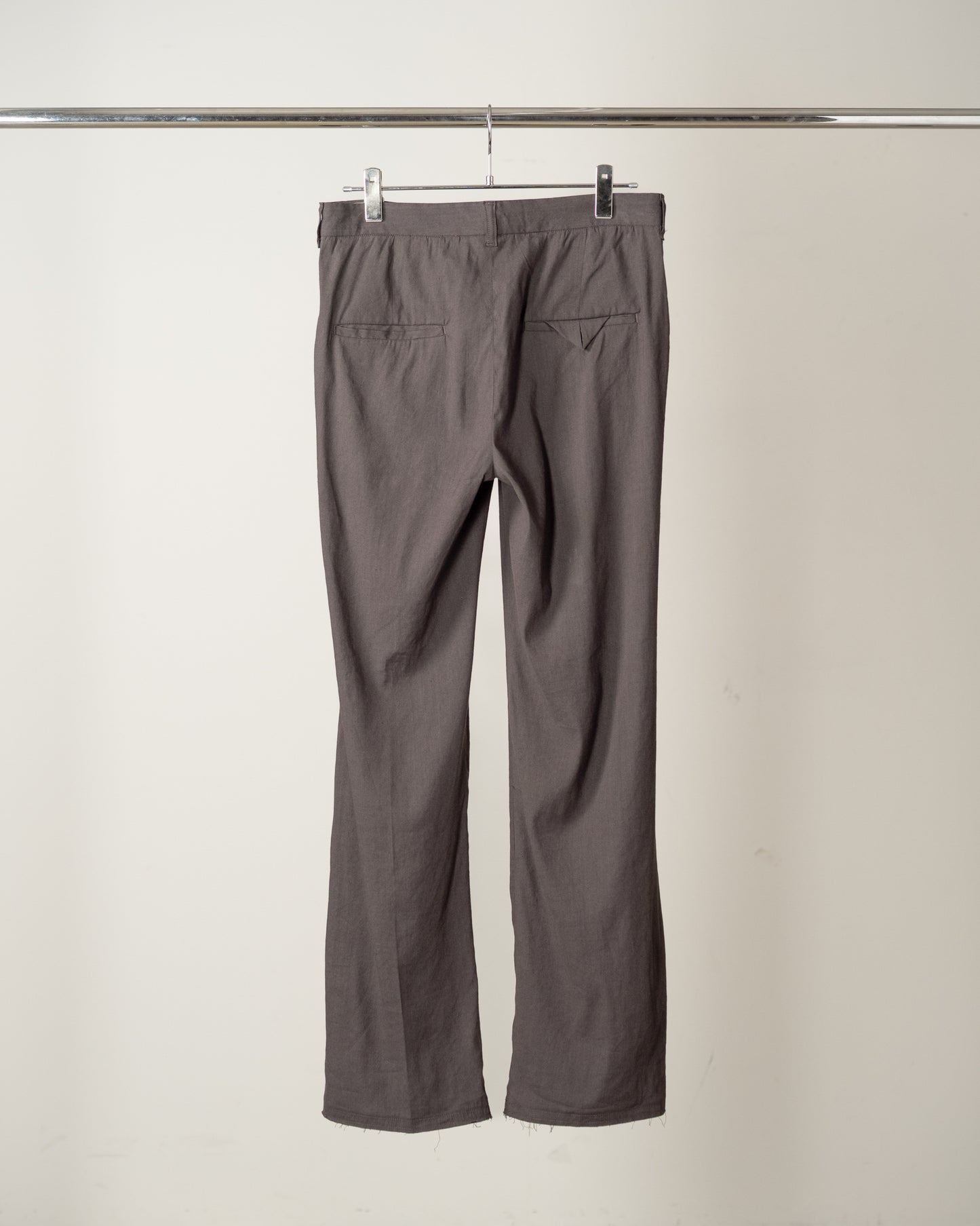 L/R SHOE CUT SLACKS(BROWN)