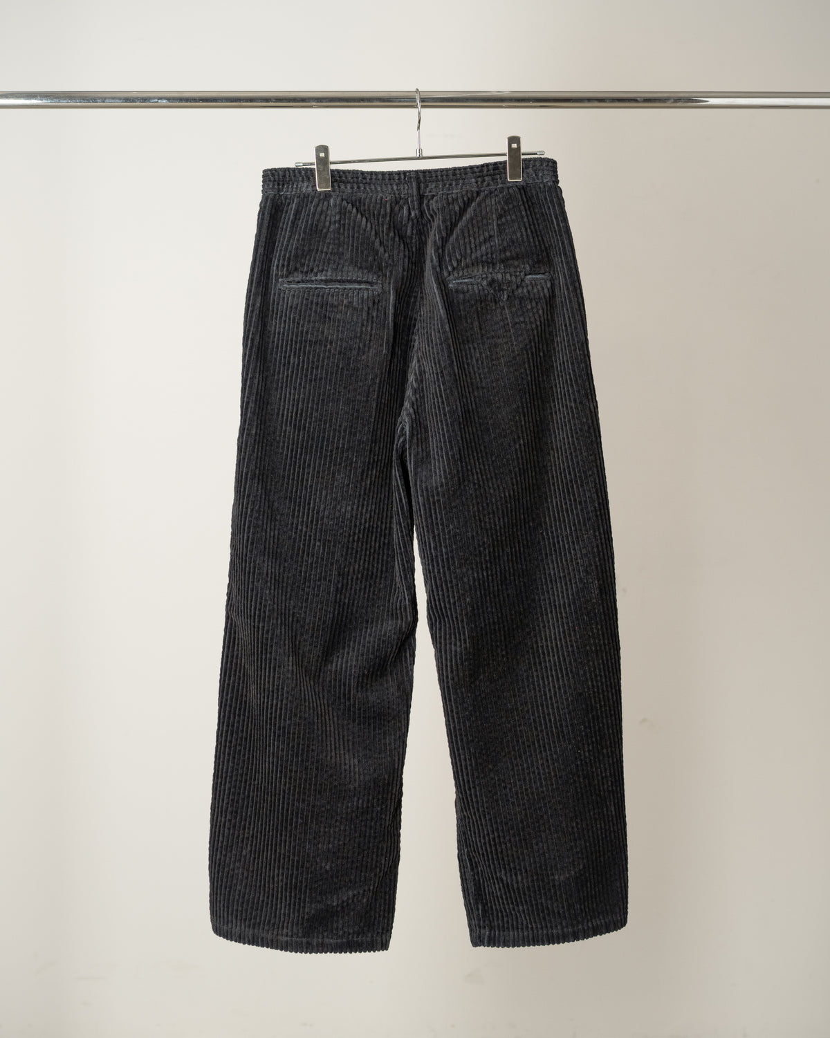 CORDUROY WIDE SLACKS(BLACK)