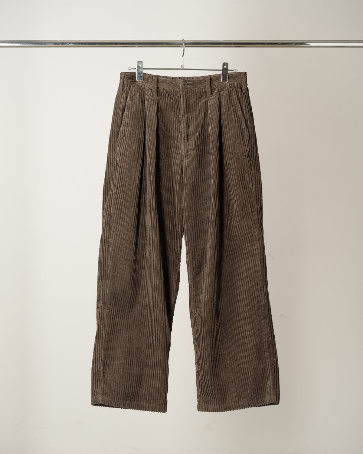 CORDUROY WIDE SLACKS(BROWN)