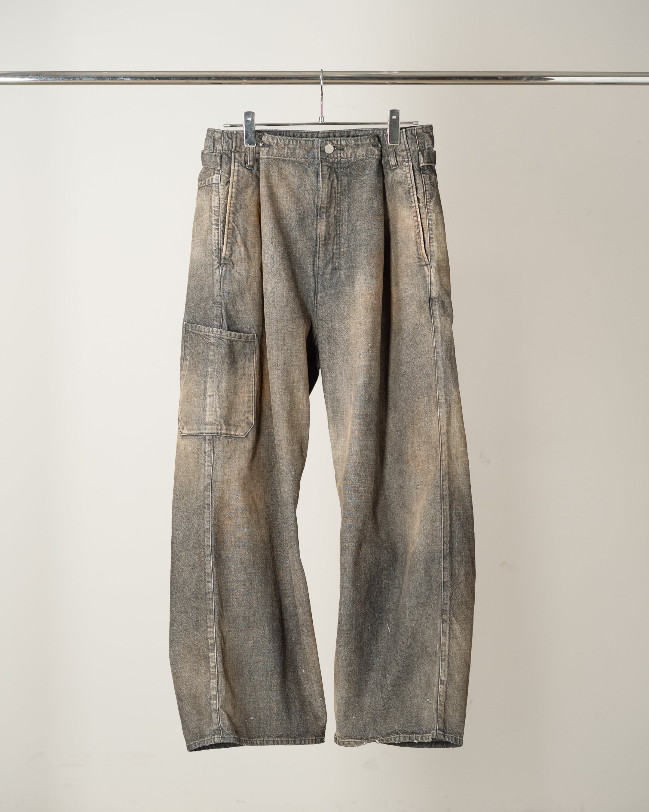 ANCELLM DENIM PAINTER PANTS サイズ0 DENIM PAINTER PANTS(BLACK) – ANCELLM