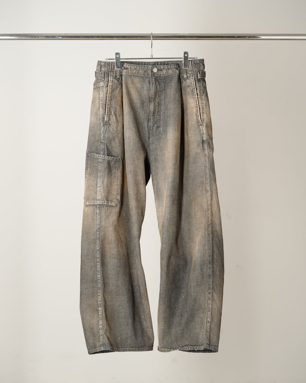 DENIM PAINTER PANTS(BLACK)