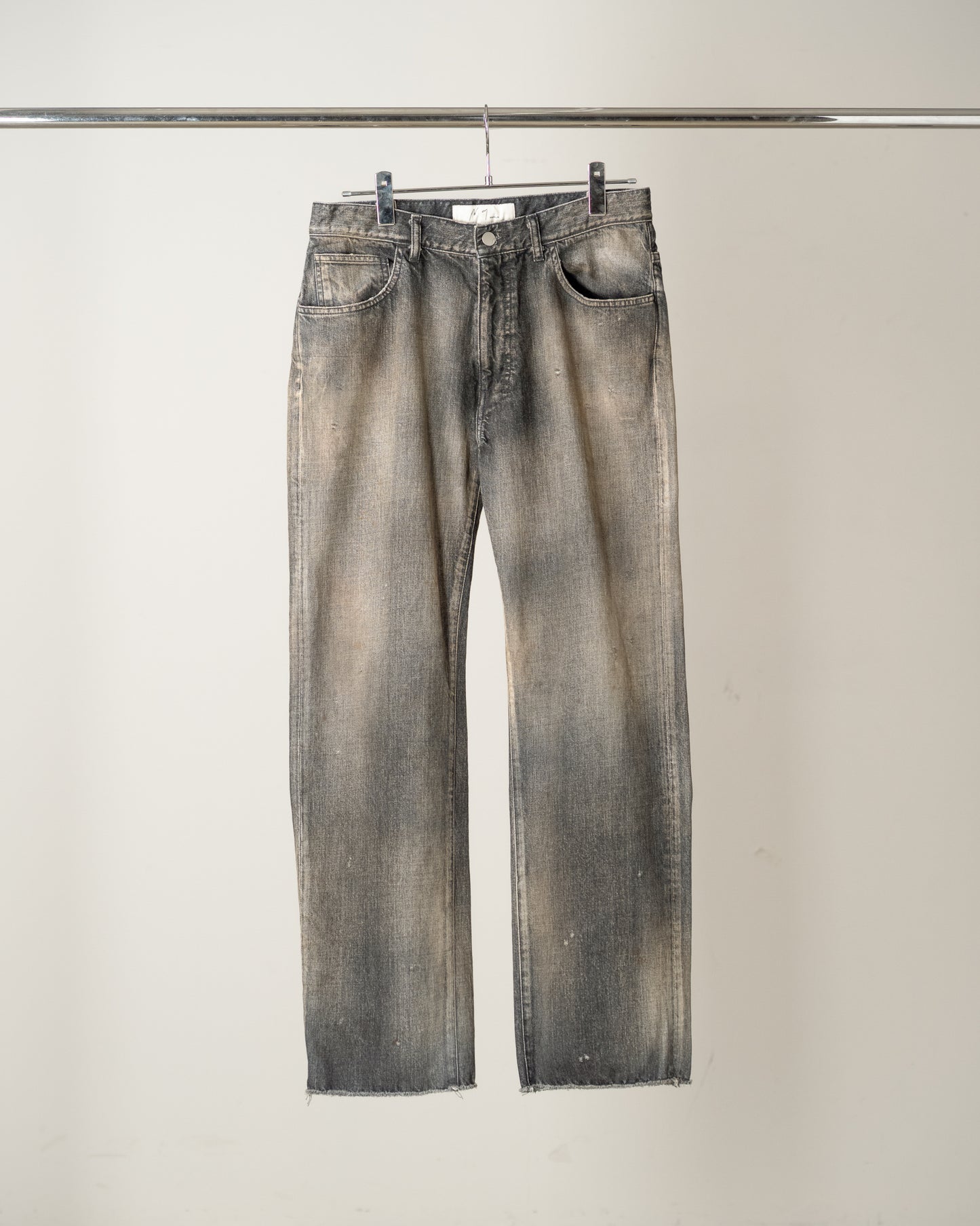 CUT-OFF LENGTH DENIM PANTS(BLACK)
