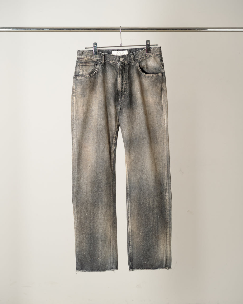 CUT-OFF LENGTH DENIM PANTS(BLACK)