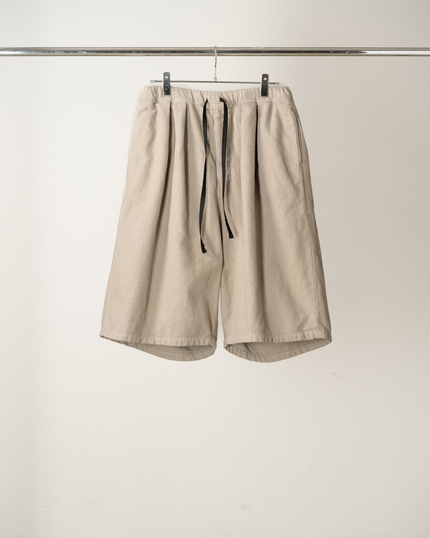 BRUSHED COTTON WIDE CROPPED PANTS(GREIGE)