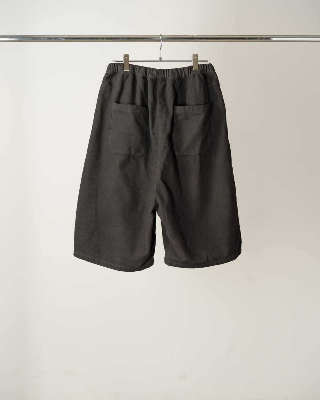 BRUSHED COTTON WIDE CROPPED PANTS(BLACK)