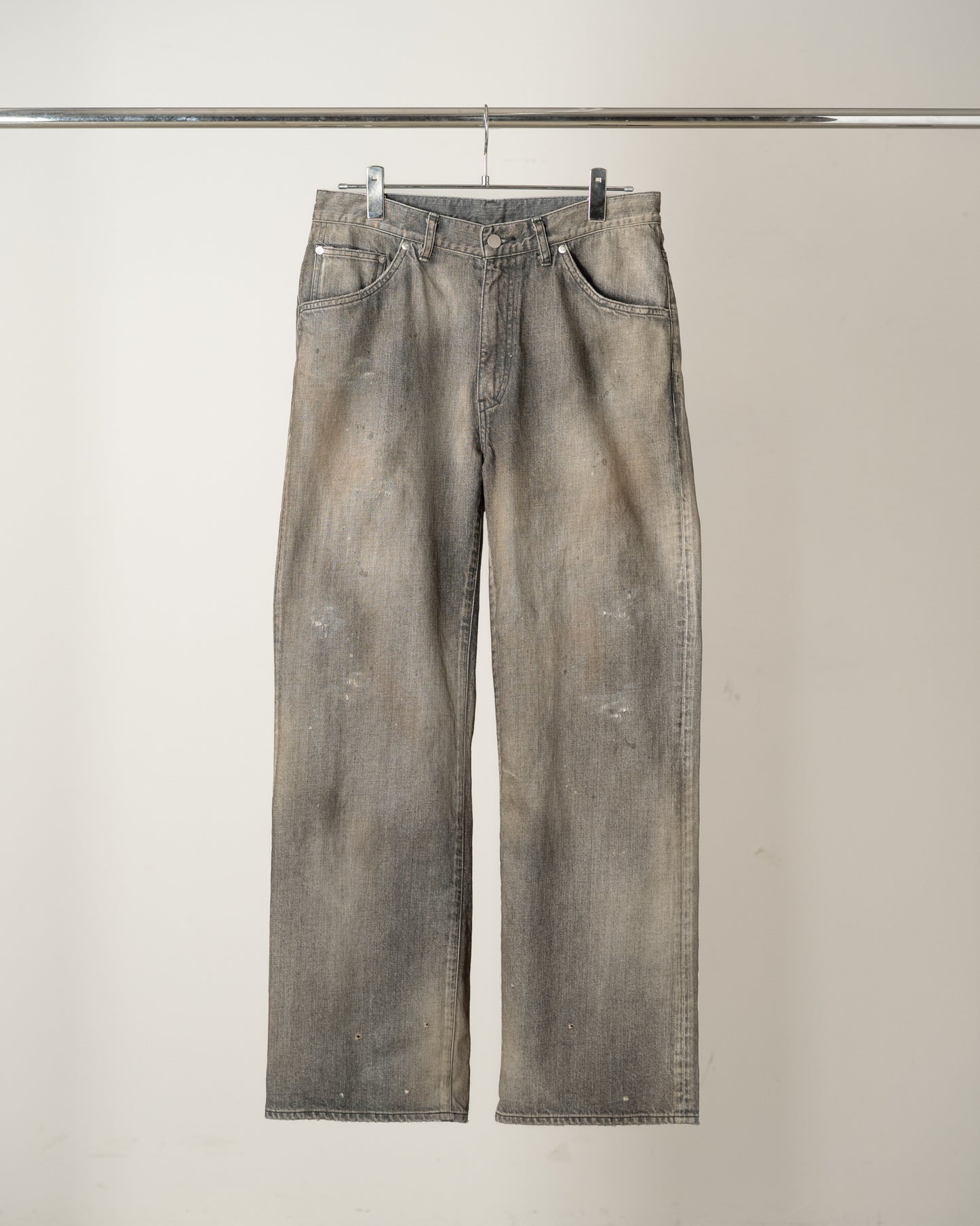 SHOE-CUT DENIM PANTS(BLACK)