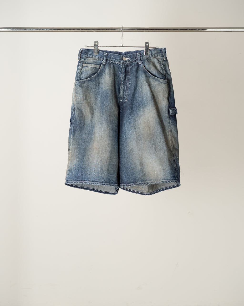 DENIM PAINTER SHORTS(INDIGO)