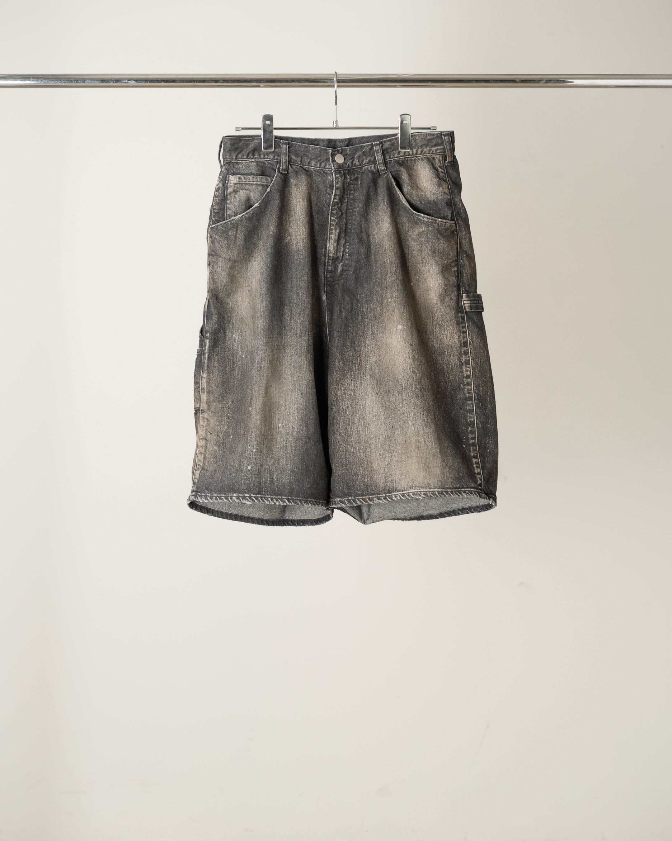 DENIM PAINTER SHORTS(BLACK) – ANCELLM