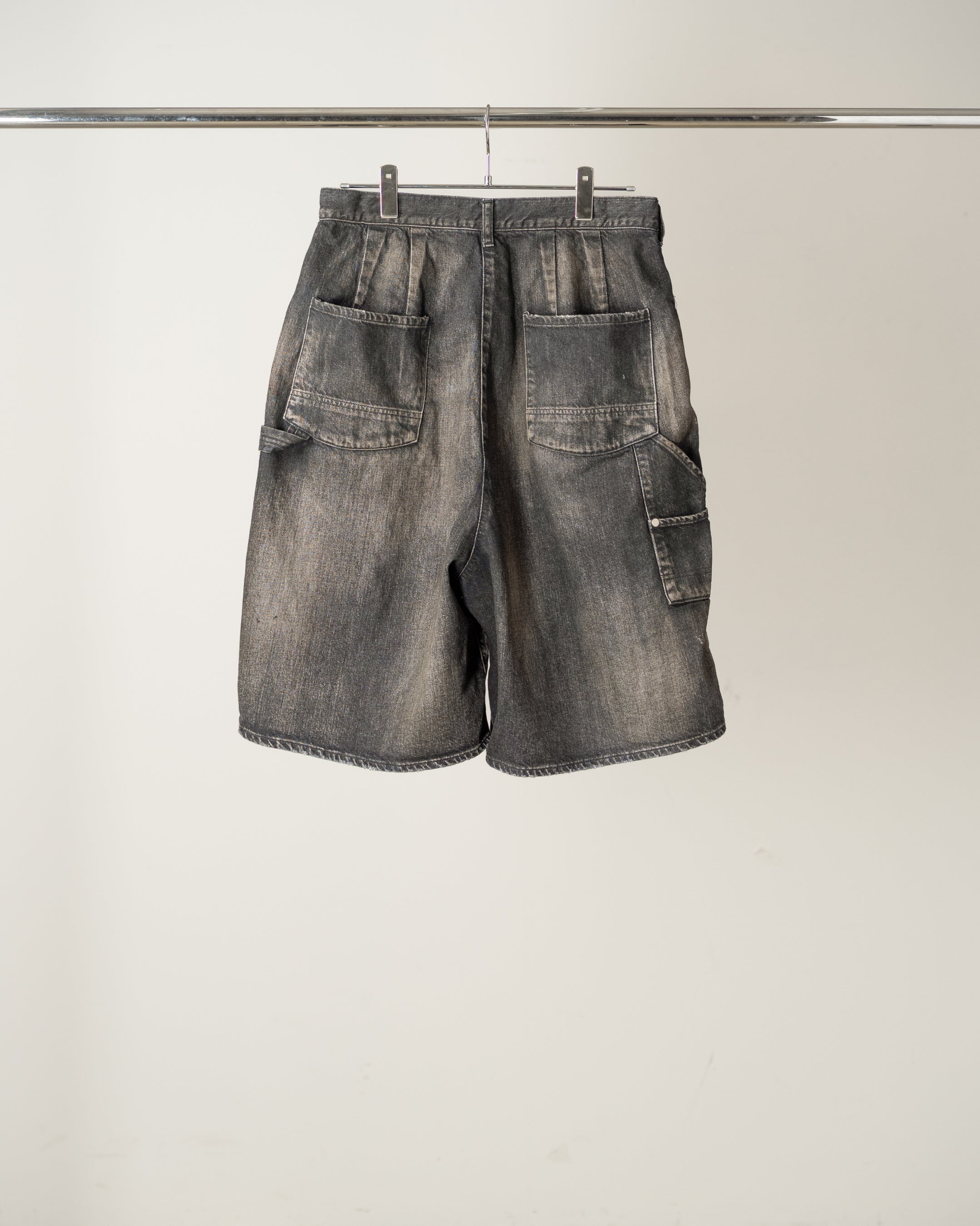 DENIM PAINTER SHORTS(BLACK) – ANCELLM