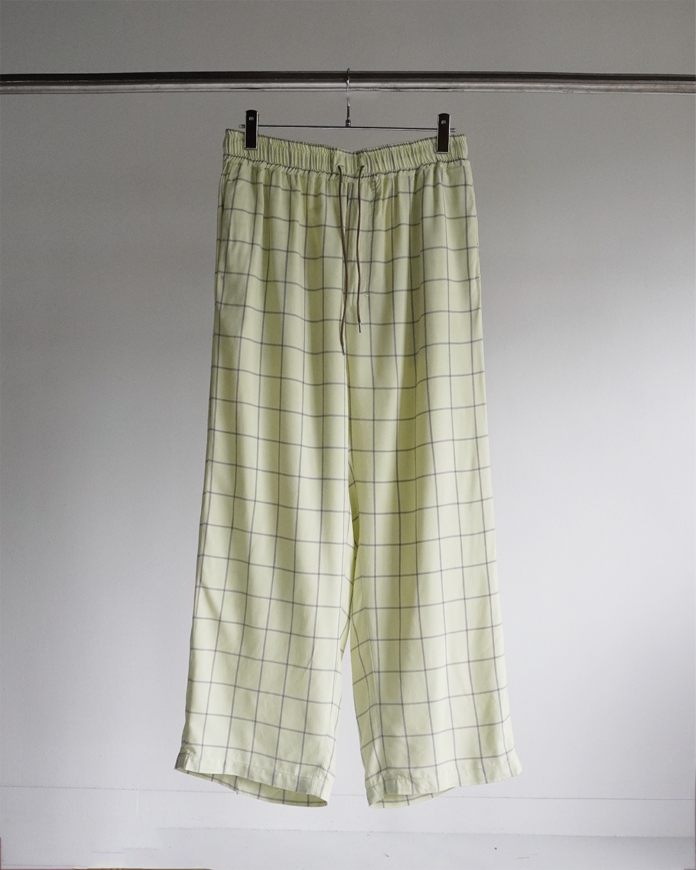 RAYON CHECK SLACKS(MINT)