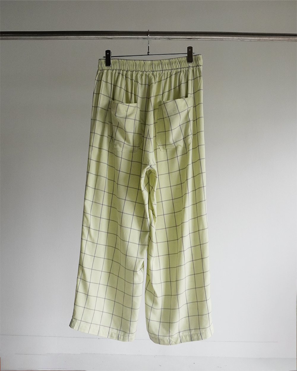 RAYON CHECK SLACKS(MINT)