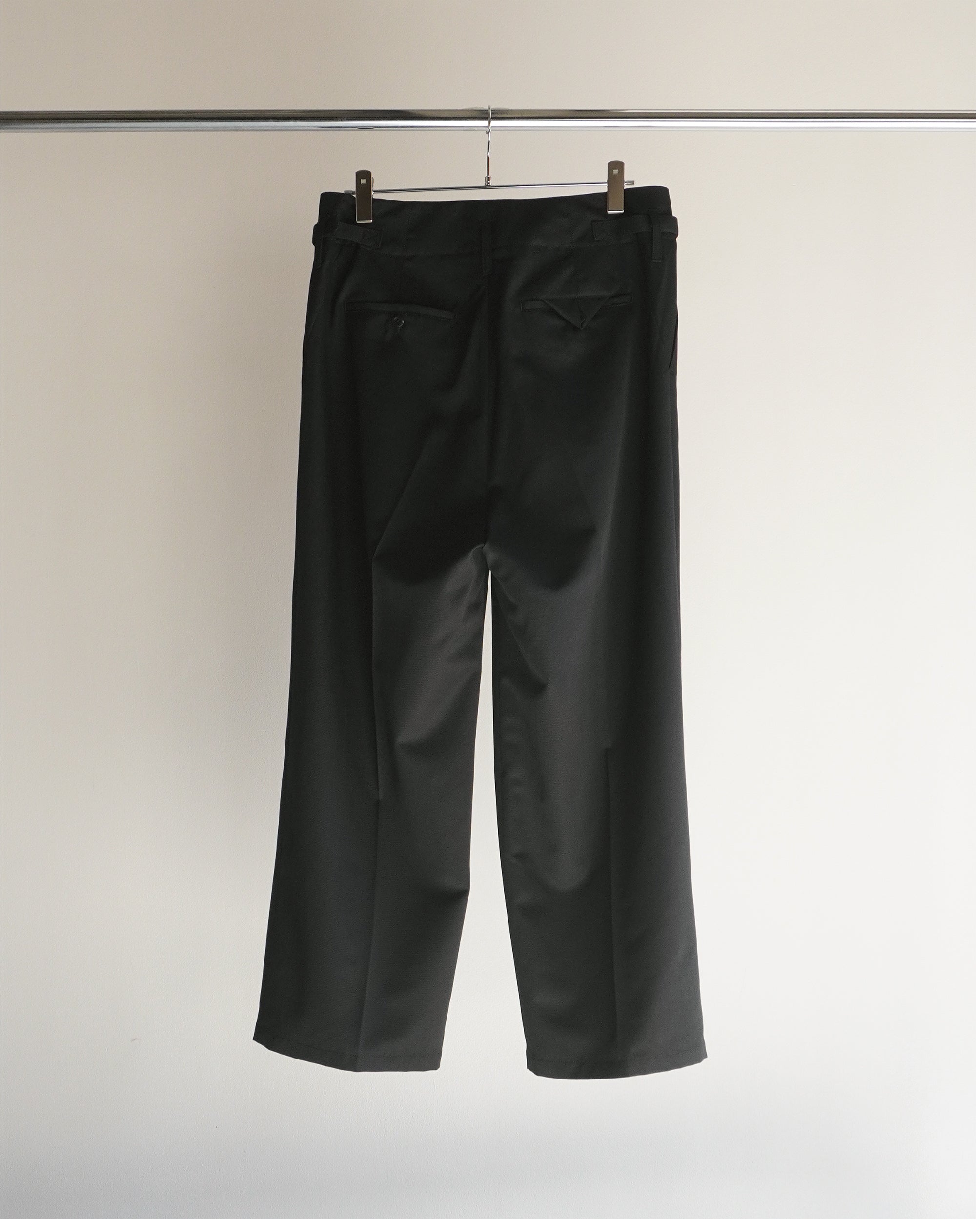 WOOL DAMAGE WIDE SLACKS(BLACK) - 1 / BLACK