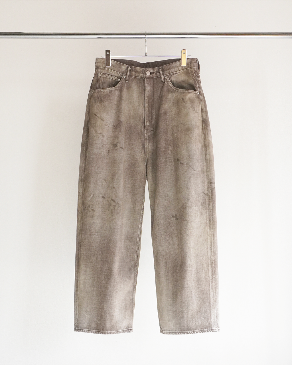 AGING WIDE DENIM 5P PANTS(BROWN)