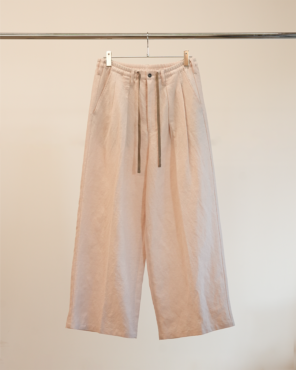 W/L WIDE EASY TUCK SLACKS(PINKBEIGE)