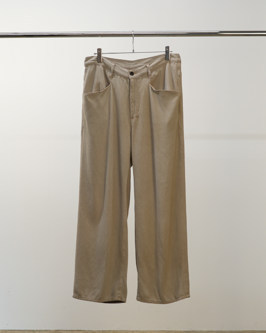 SILK WIDE SLACKS(SAND)