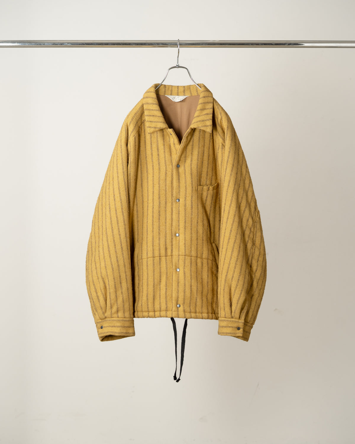 STRIPE PADDED SHIRT(MUSTARD)