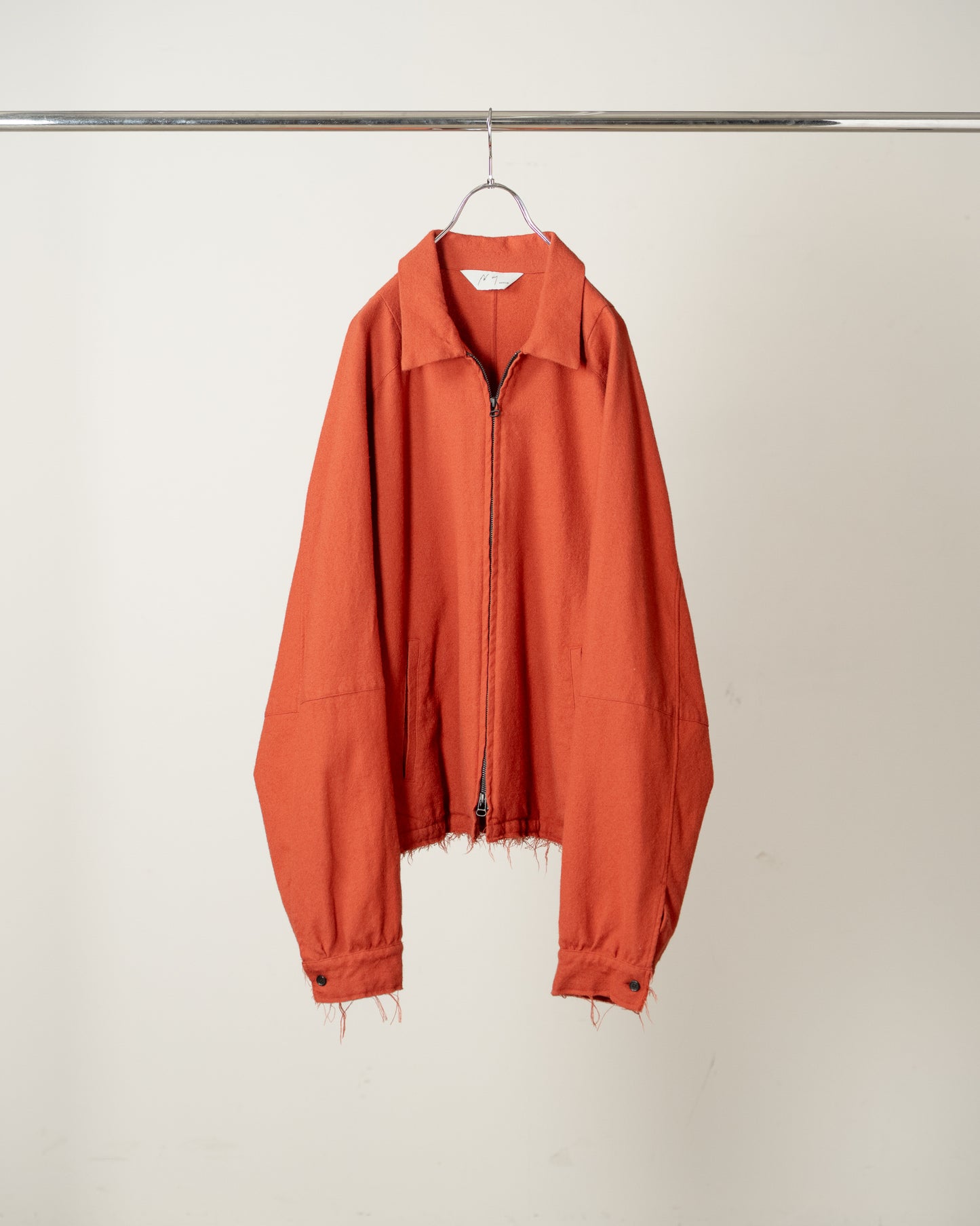 SHRINK WOOL ZIP-UP SHIRT JACKET(F.RED)