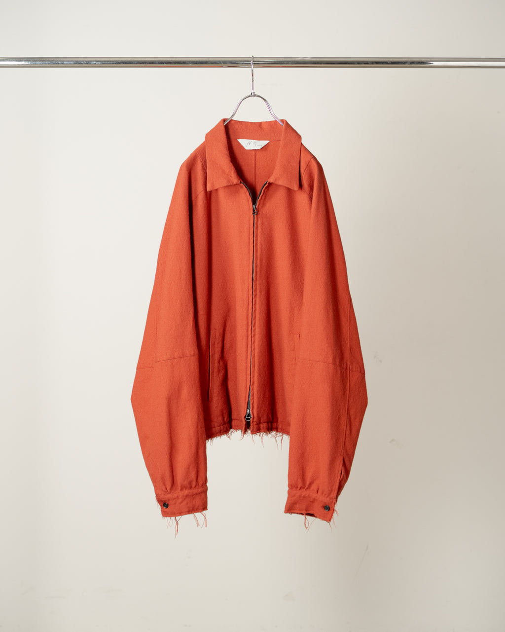 SHRINK WOOL ZIP-UP SHIRT JACKET(F.RED)