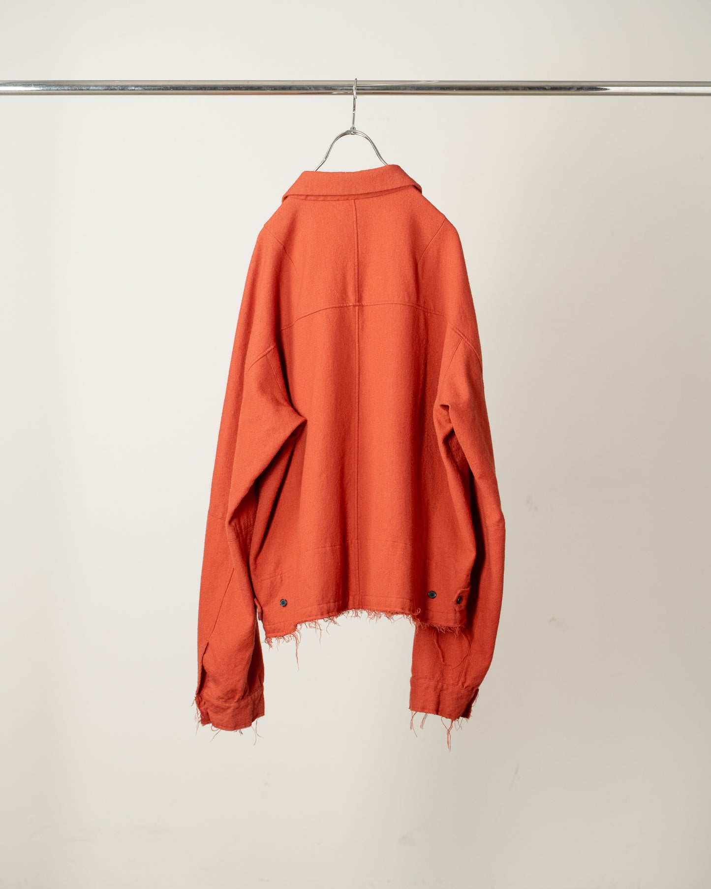 SHRINK WOOL ZIP-UP SHIRT JACKET(F.RED)