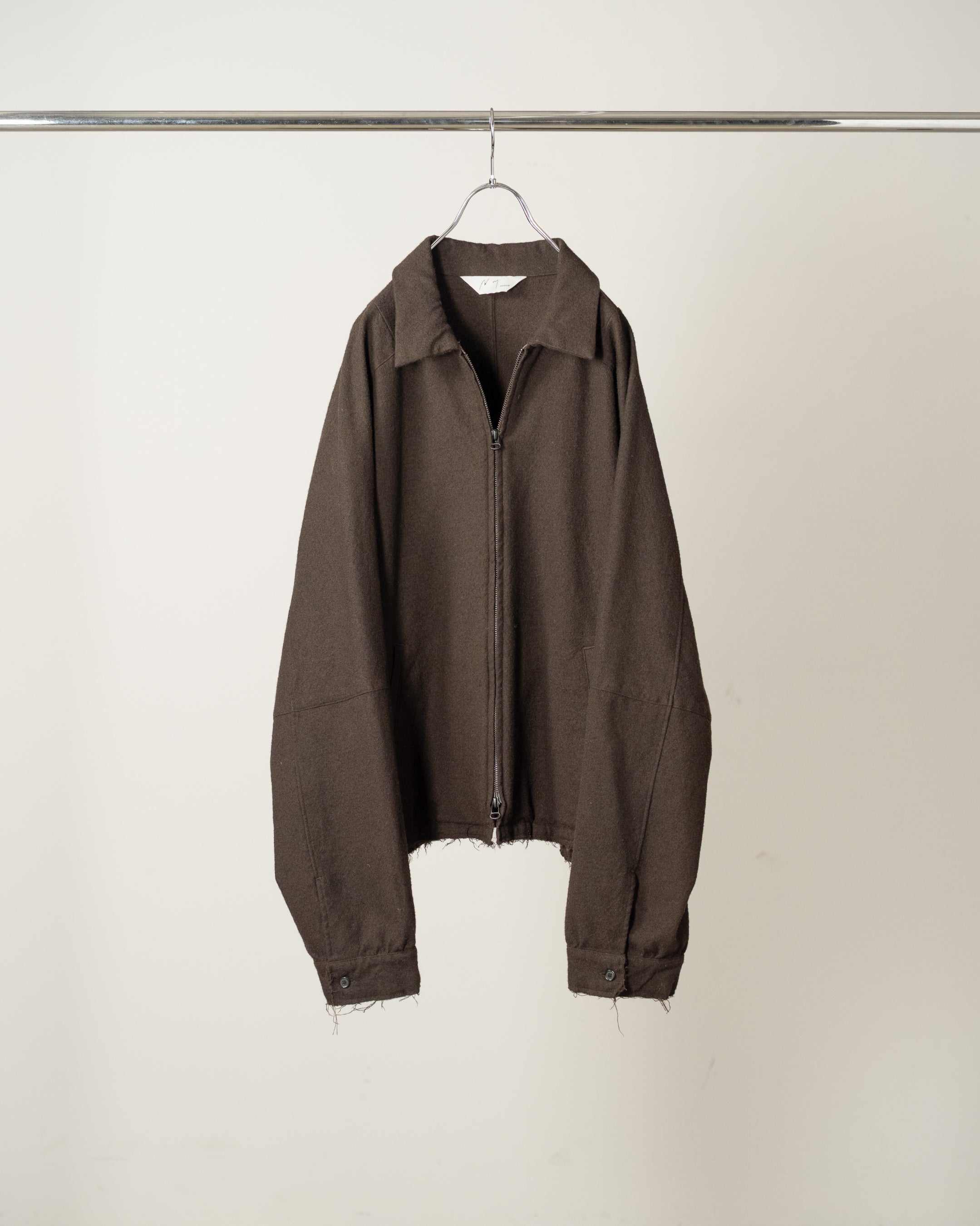 SHRINK WOOL ZIP-UP SHIRT JACKET(BROWN) – ANCELLM
