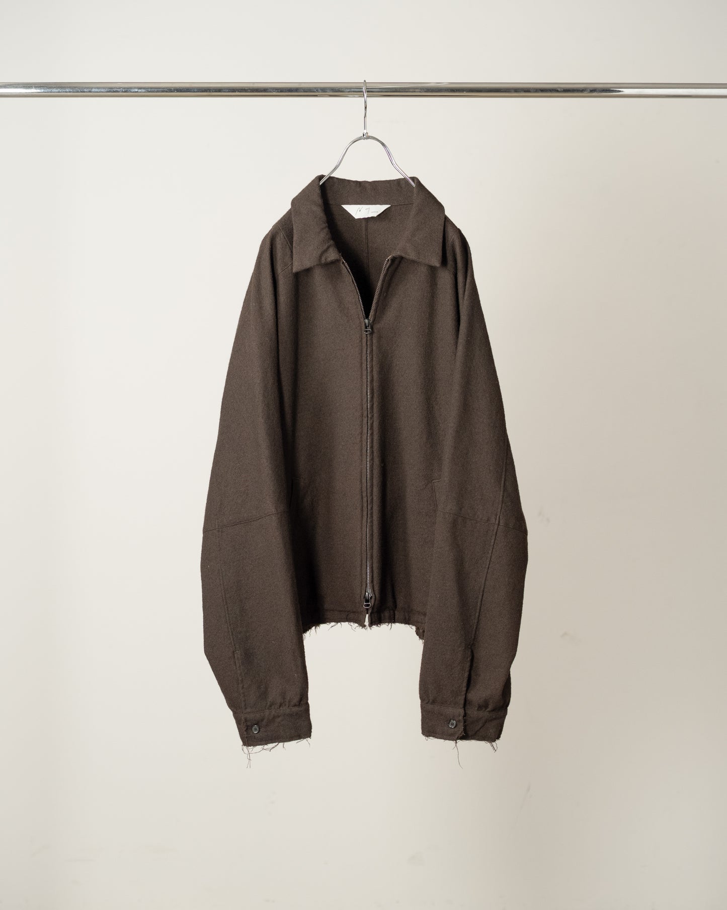 SHRINK WOOL ZIP-UP SHIRT JACKET(BROWN)