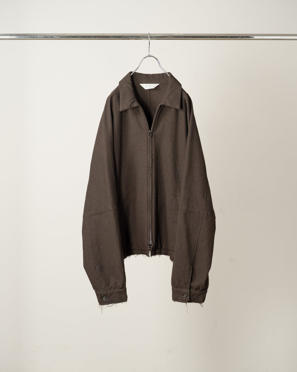 SHRINK WOOL ZIP-UP SHIRT JACKET(BROWN)