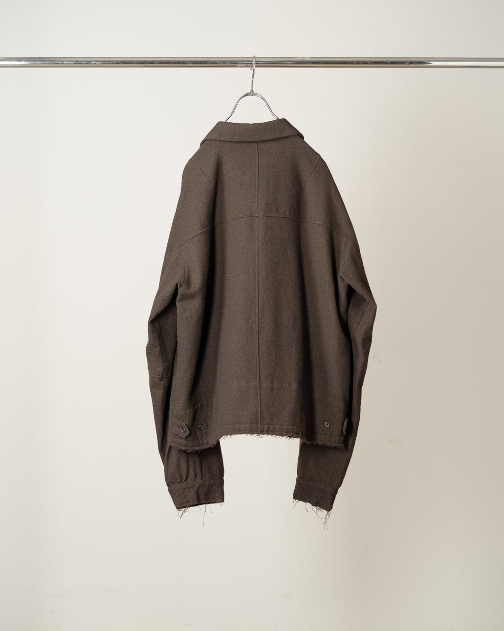 SHRINK WOOL ZIP-UP SHIRT JACKET(BROWN)