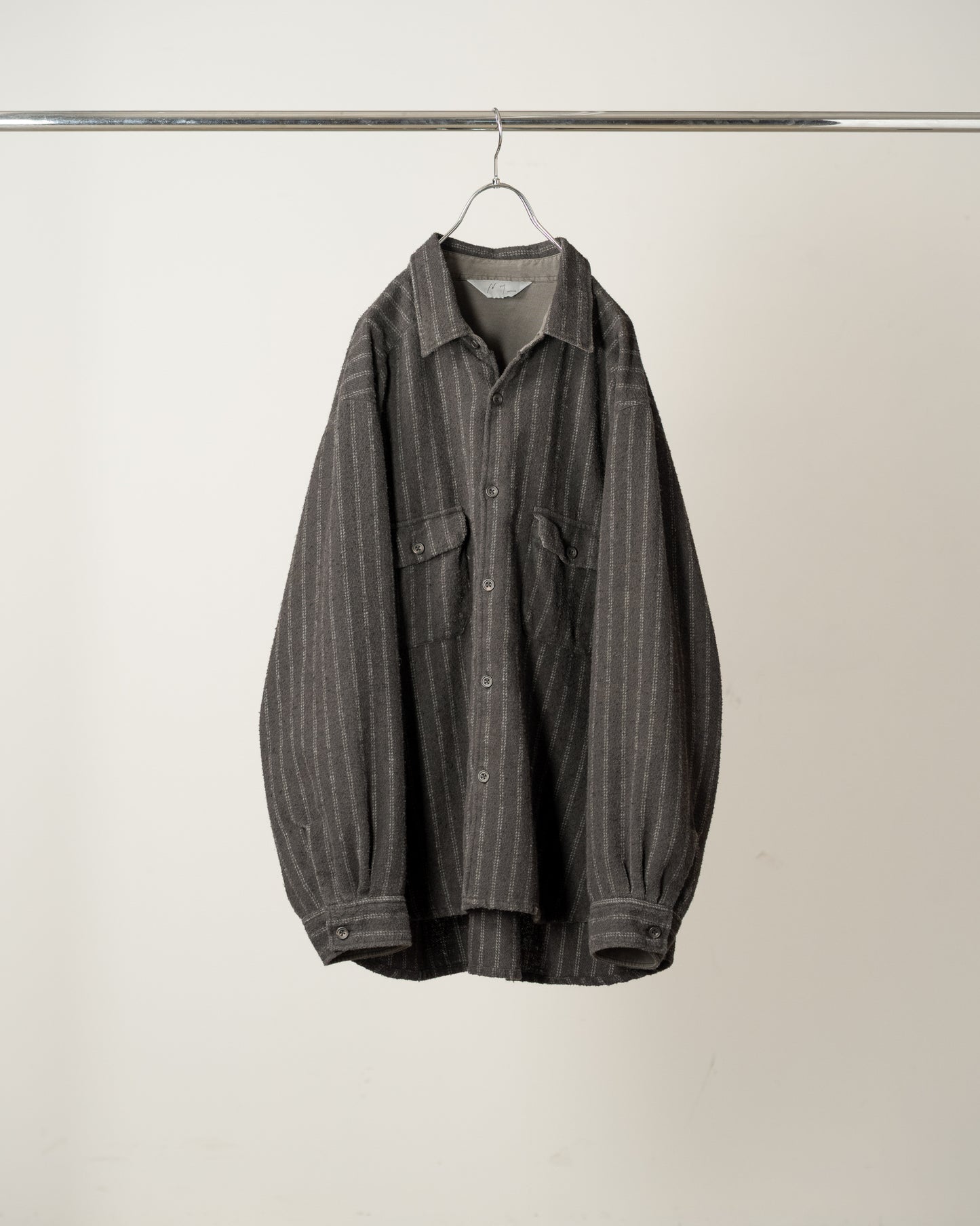 STRIPE BOXY WORK SHIRT(BLACK)