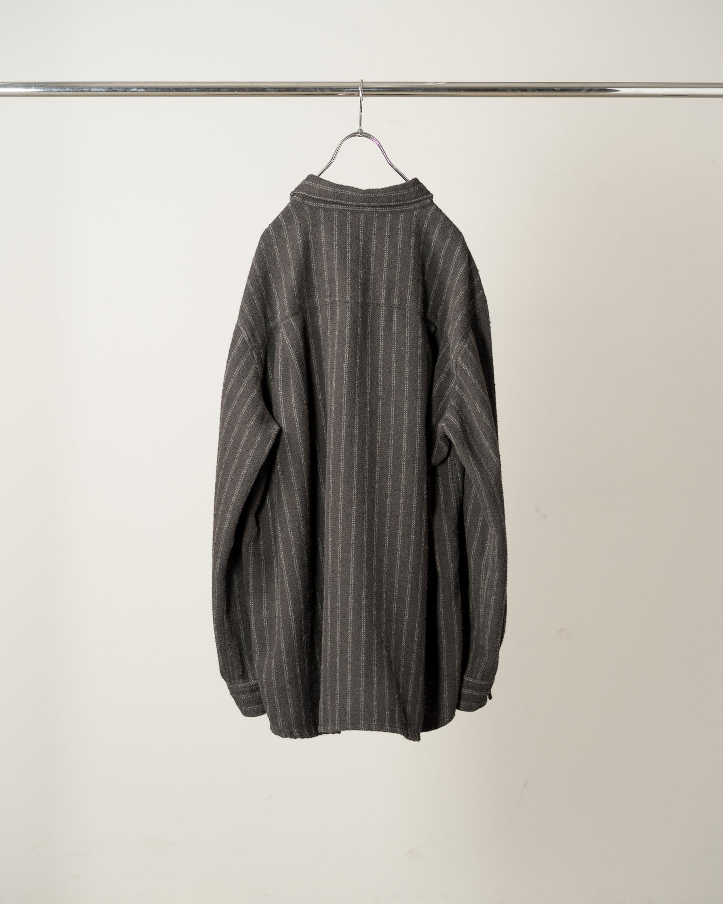 STRIPE BOXY WORK SHIRT(BLACK)