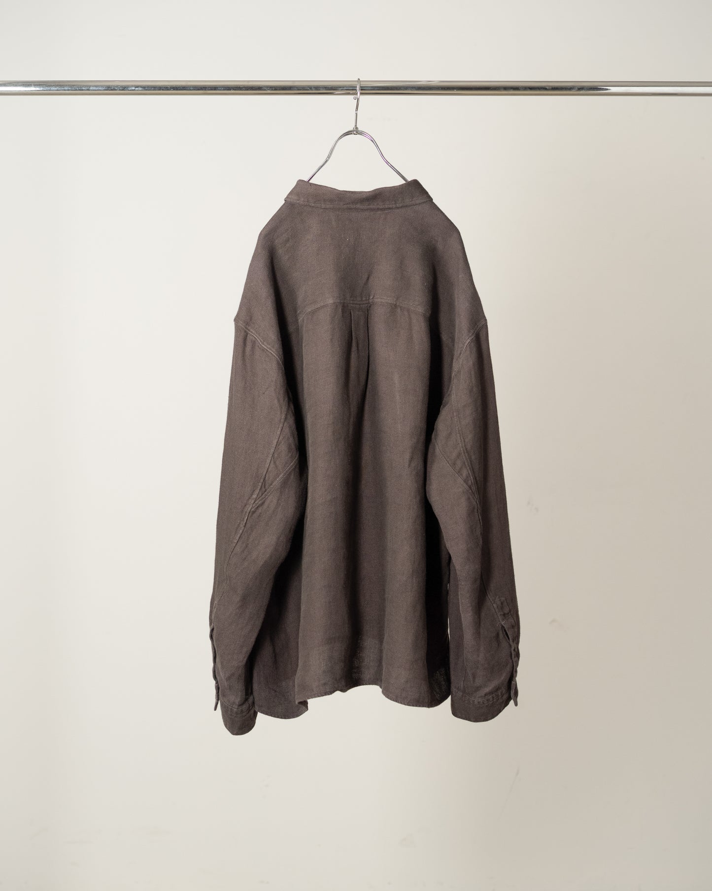 LINEN OVER SHIRT(BROWN)