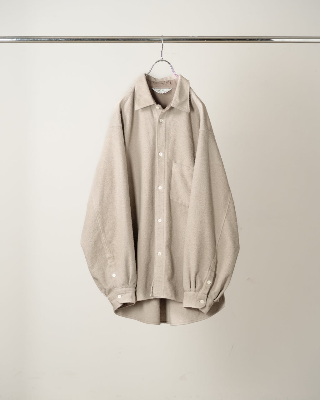 BRUSHED COTTON OVER SHIRT(GREIGE)