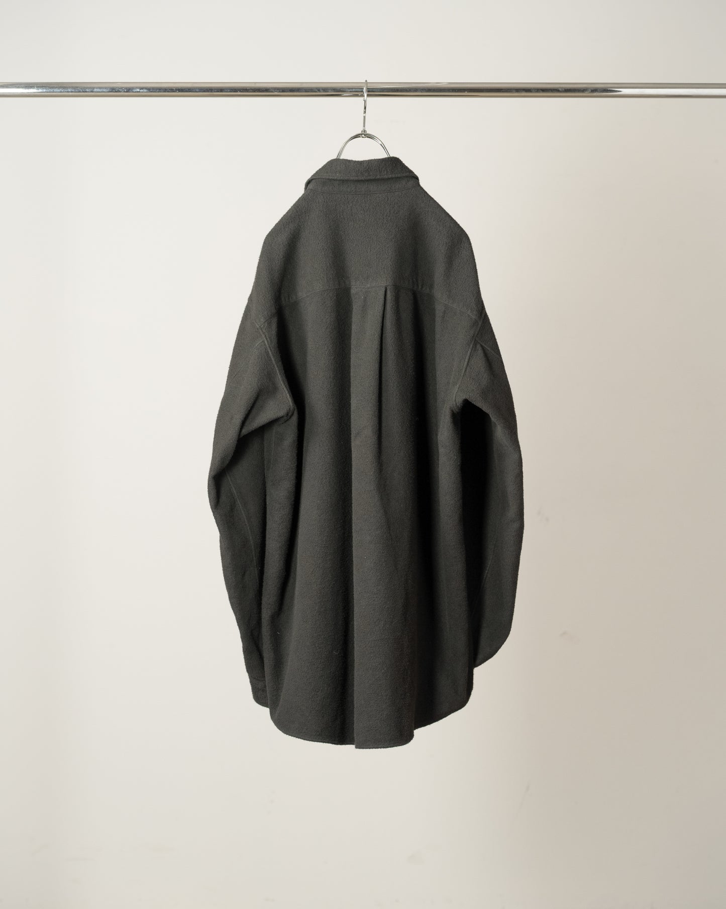 BRUSHED COTTON OVER SHIRT(BLACK)