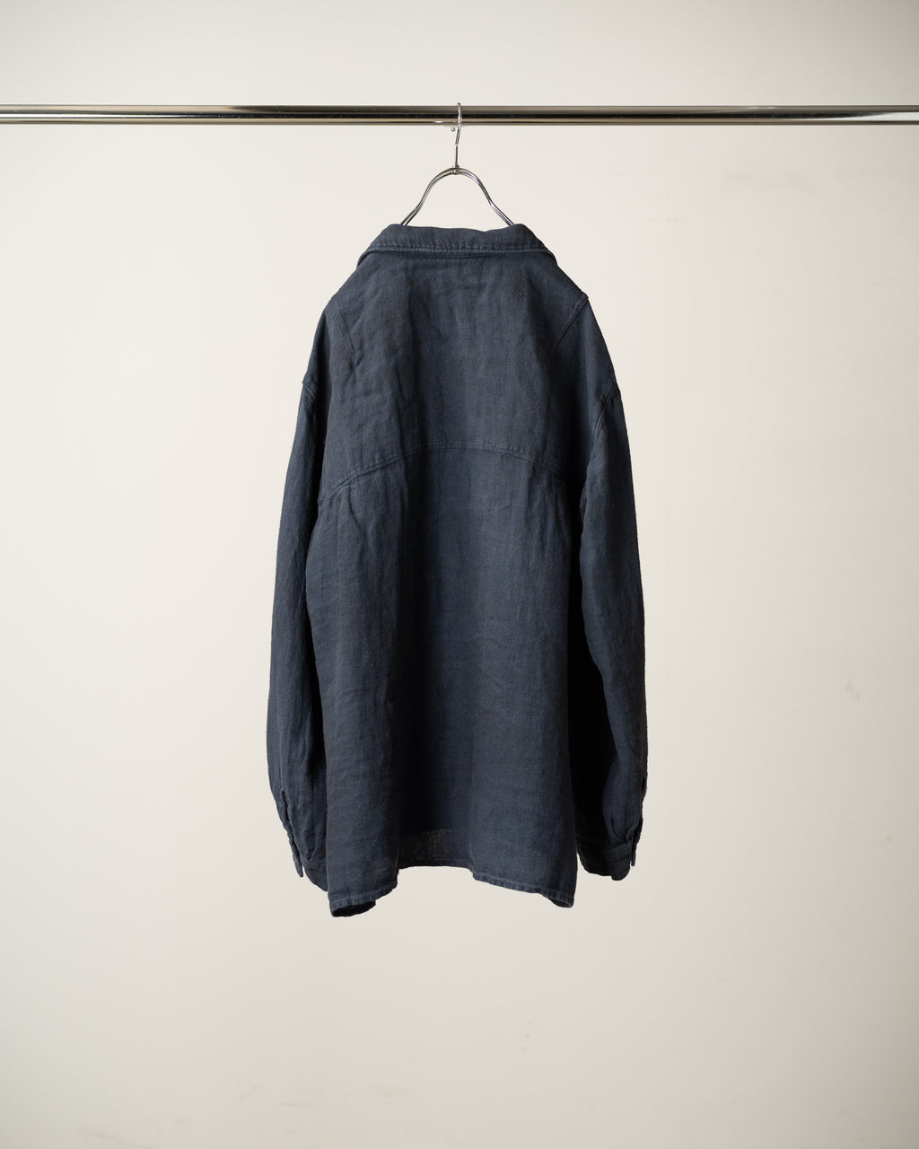 AGING LINEN CROSS-LINE SHIRT(NAVY)