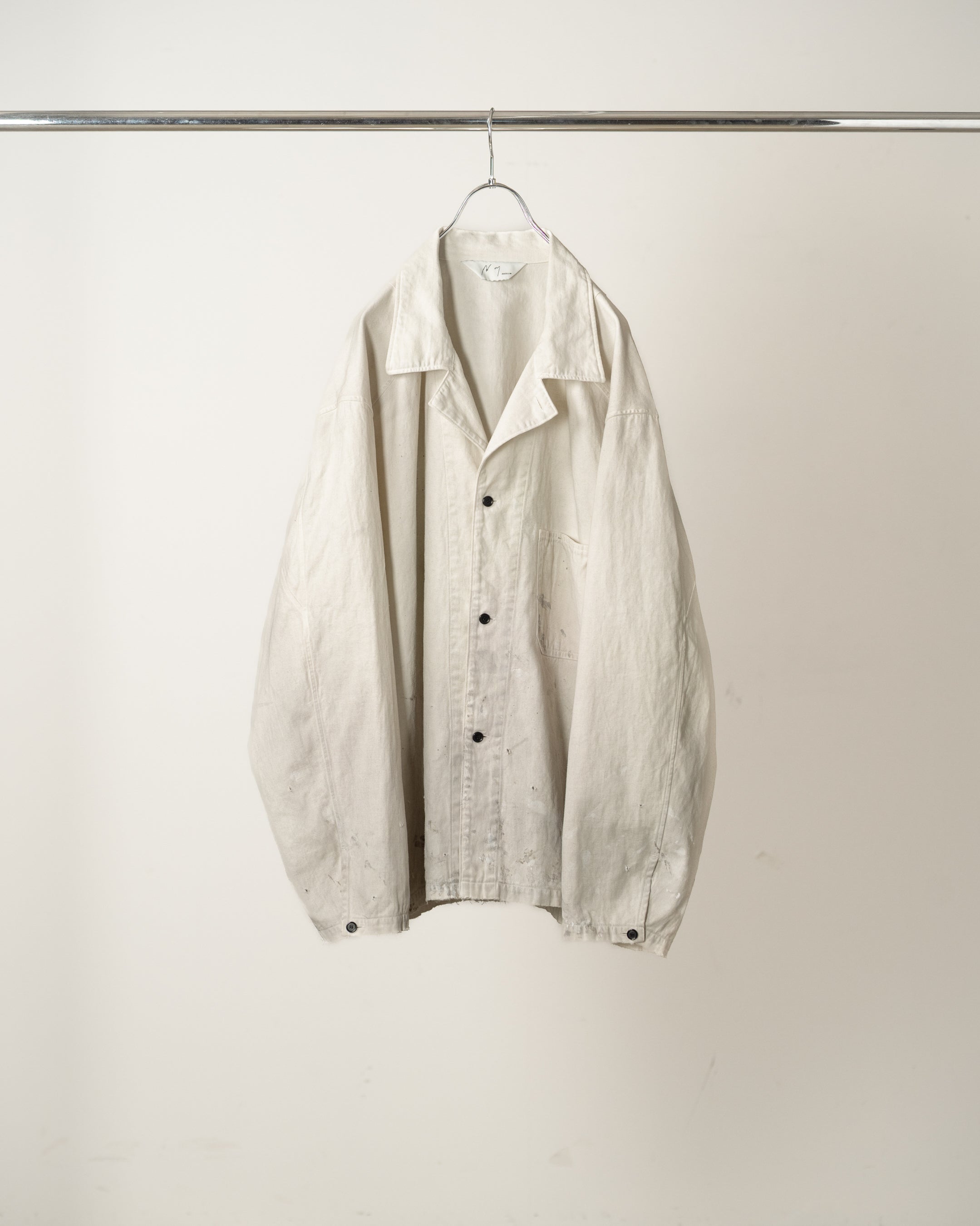 ジャケット・アウター FADED L/C WORK SHIRT ANC-SH114-B FADED L/C WORK SHIRT(WHITE) – ANCELLM