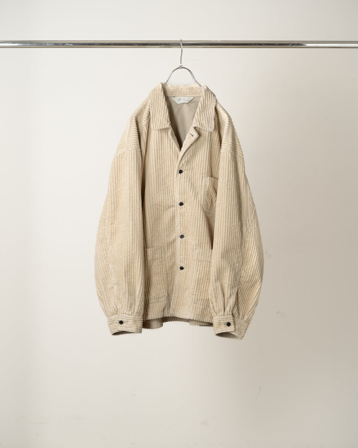 CORDUROY OPEN COLLAR SHIRT(IVORY)
