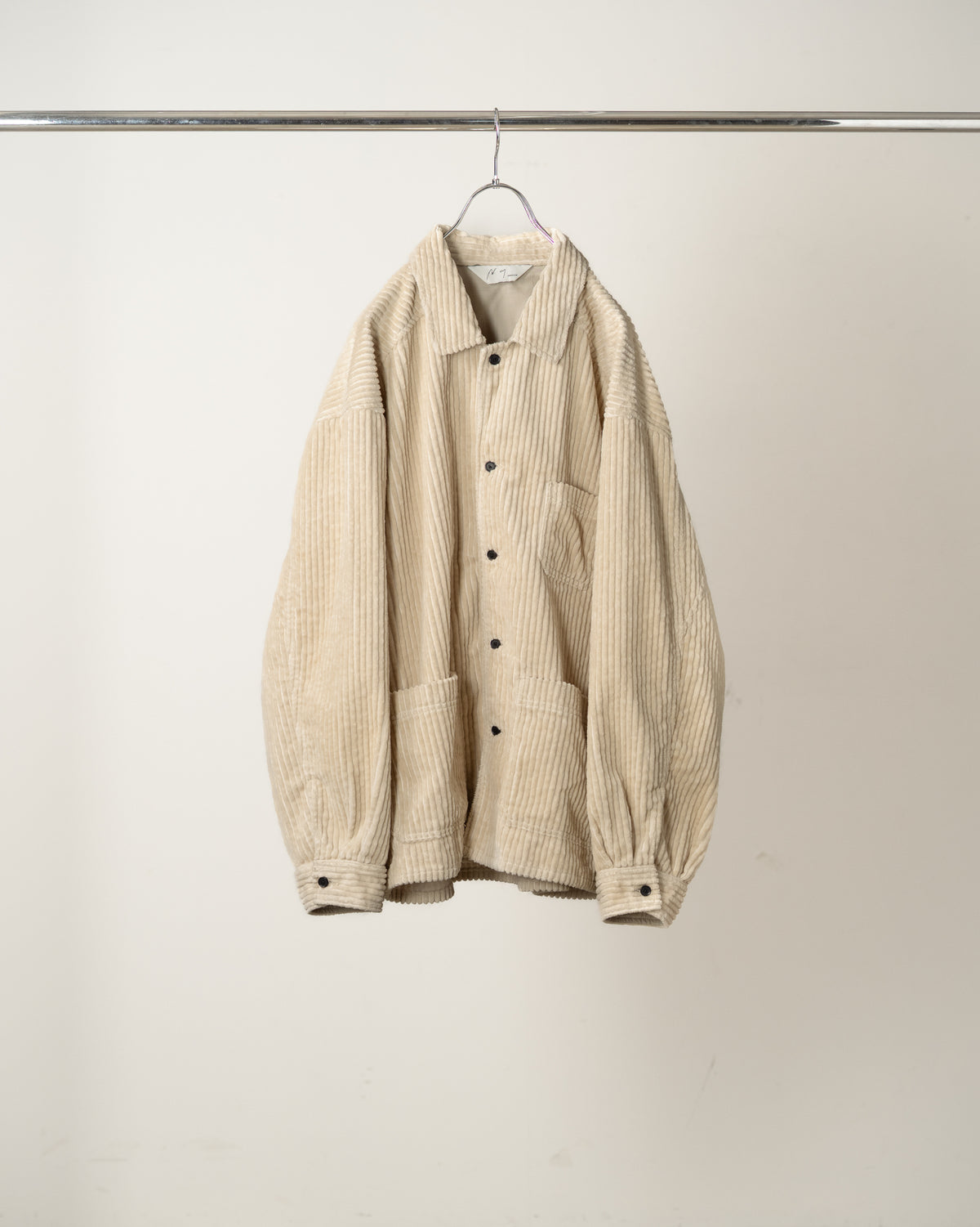 CORDUROY OPEN COLLAR SHIRT(IVORY) – ANCELLM
