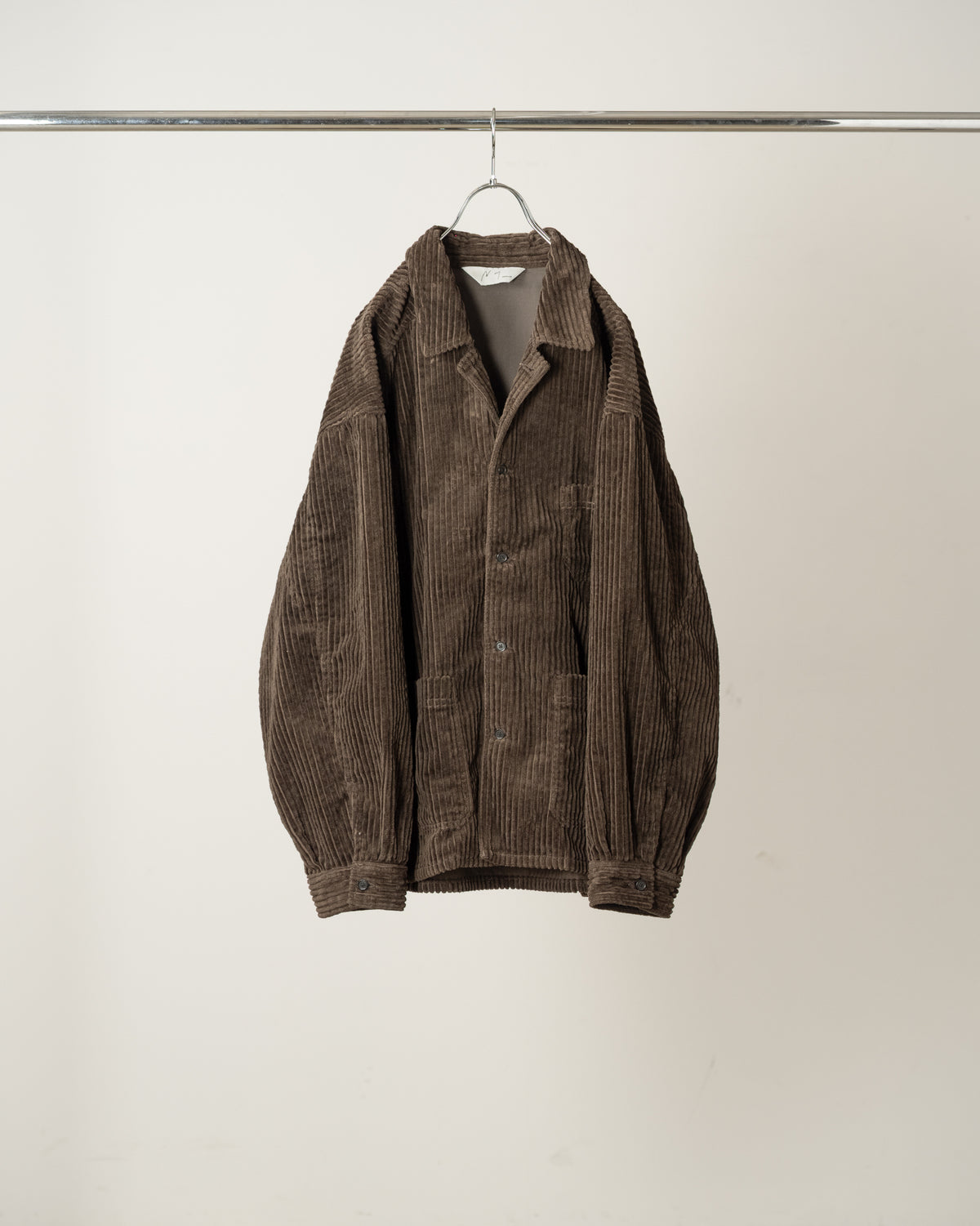 CORDUROY OPEN COLLAR SHIRT(BROWN)