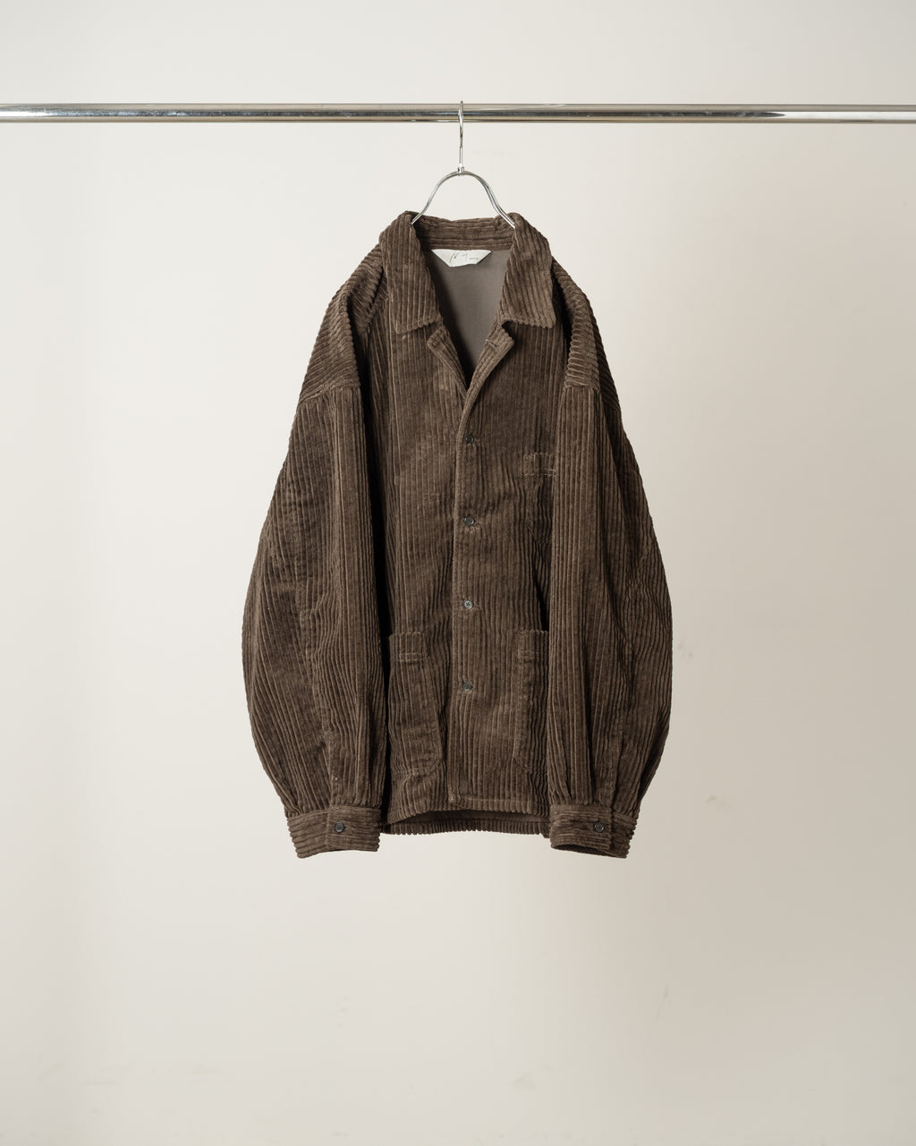CORDUROY OPEN COLLAR SHIRT(BROWN)