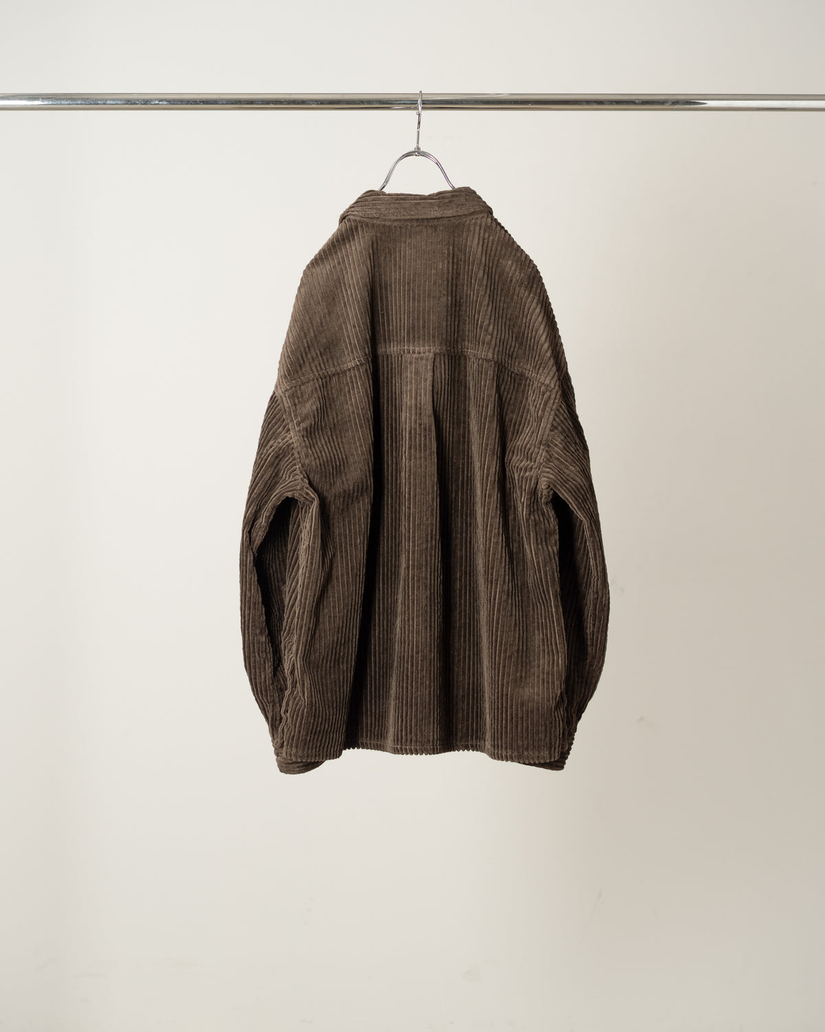 CORDUROY OPEN COLLAR SHIRT(BROWN)