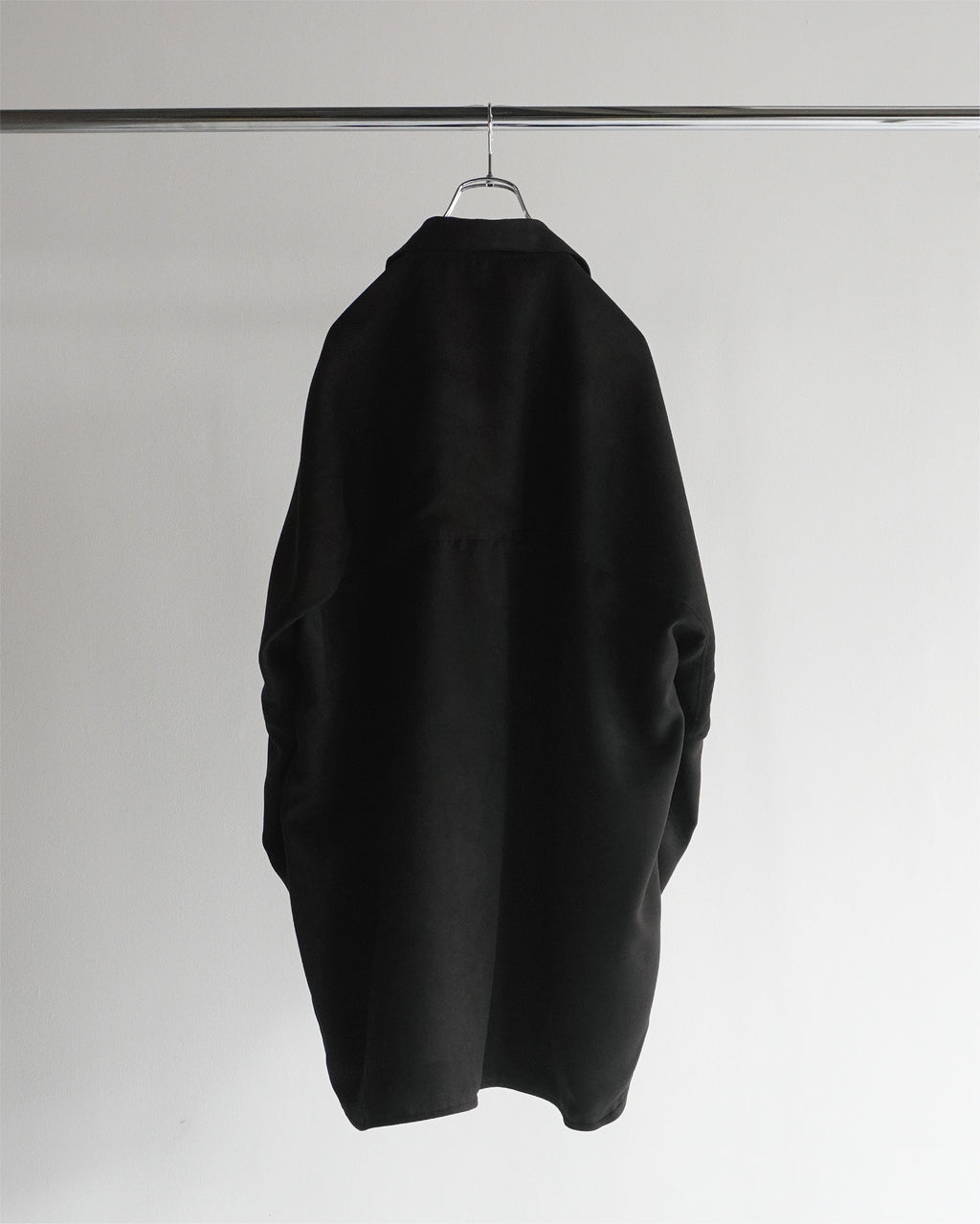 VEGAN LEATHER SKIPPER LONG LS ZIP SHIRT(BLACK)