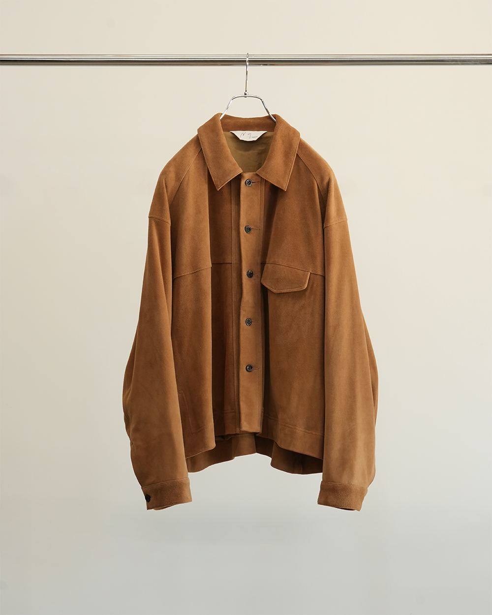 SUEDE SHORT SHIRT JACKET(BROWN)