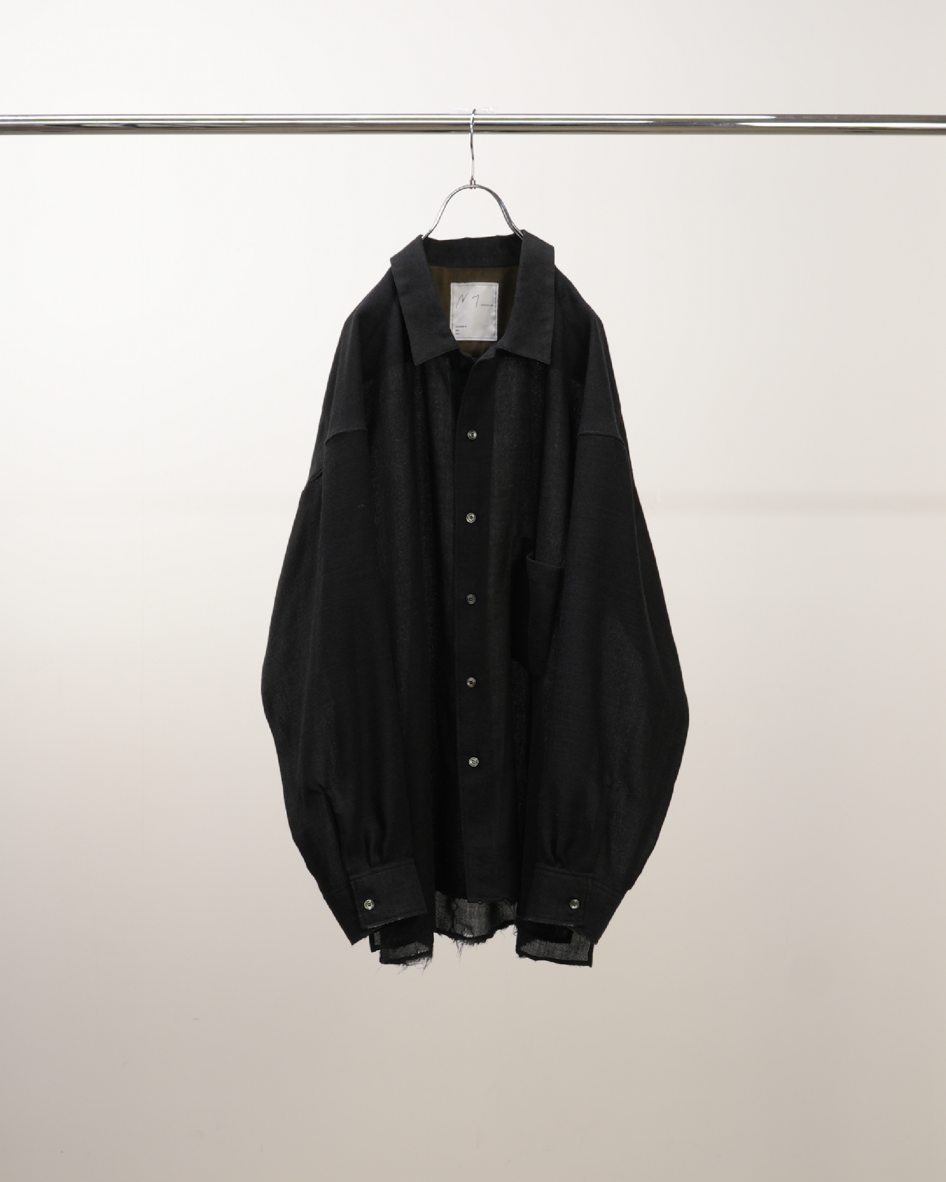 WOOL KERSEY SHIRT(BLACK) – ANCELLM