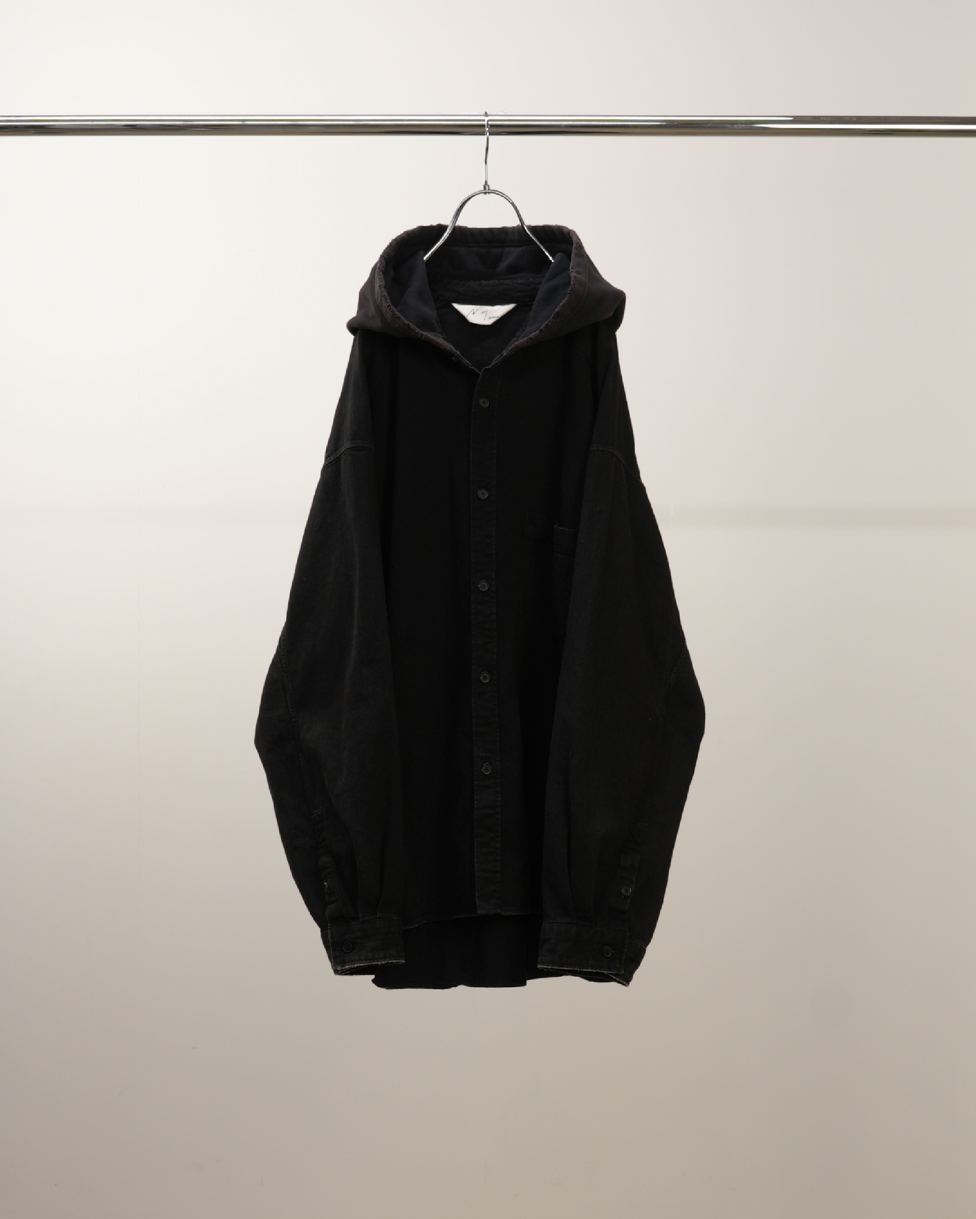 DENIM HOODIE SHIRT(BLACK) – ANCELLM DENIM HOODIE SHIRT(BLACK) – ANCELLM