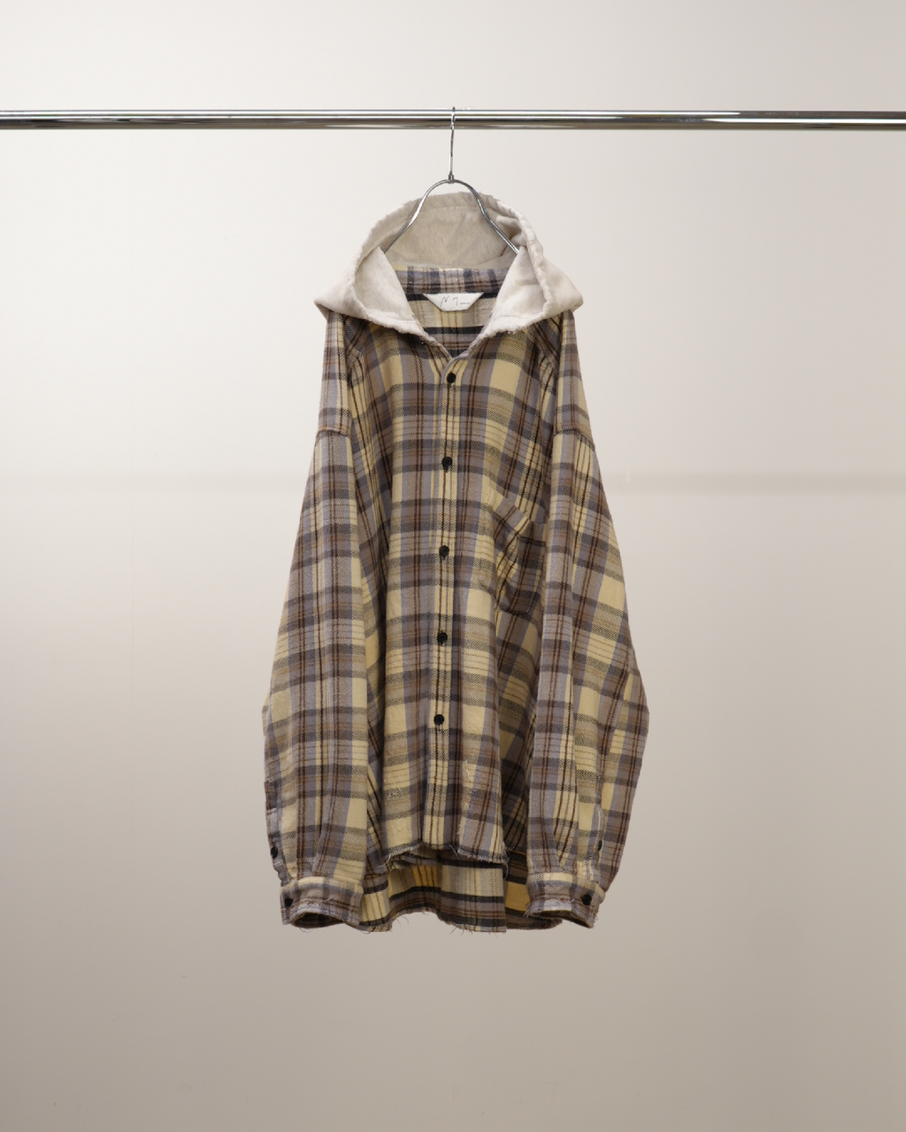 NEL CHECK HOODIE SHIRT(IVORY) – ANCELLM NEL CHECK HOODIE SHIRT(IVORY) – ANCELLM