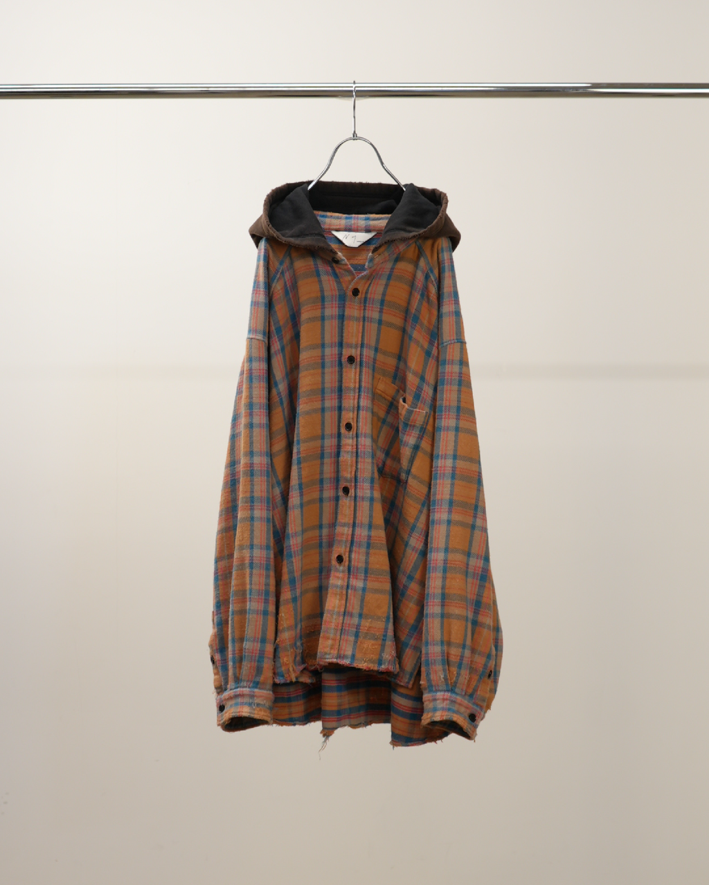 NEL CHECK HOODIE SHIRT(CAMEL)